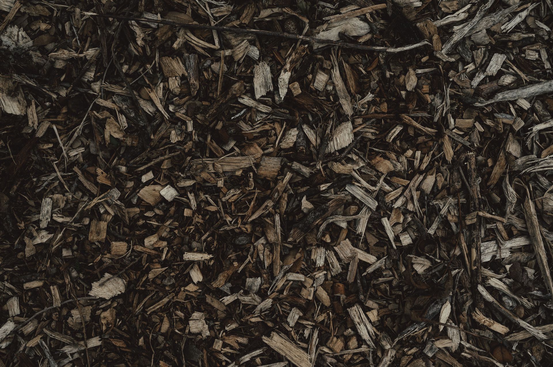 Detailed view of a natural wood chips texture, perfect for backgrounds or eco-themed designs.